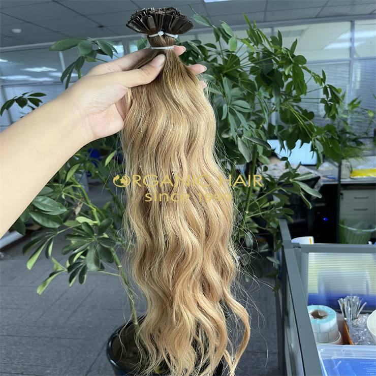 Custom rooted color keratin K-tip hair extensions wholesale H7